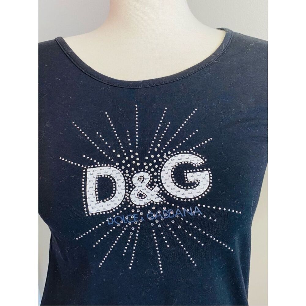 🛍️ D&G Authentic Black Short Sleeve Tee with Sparkling Logo - Picture 2 of 13